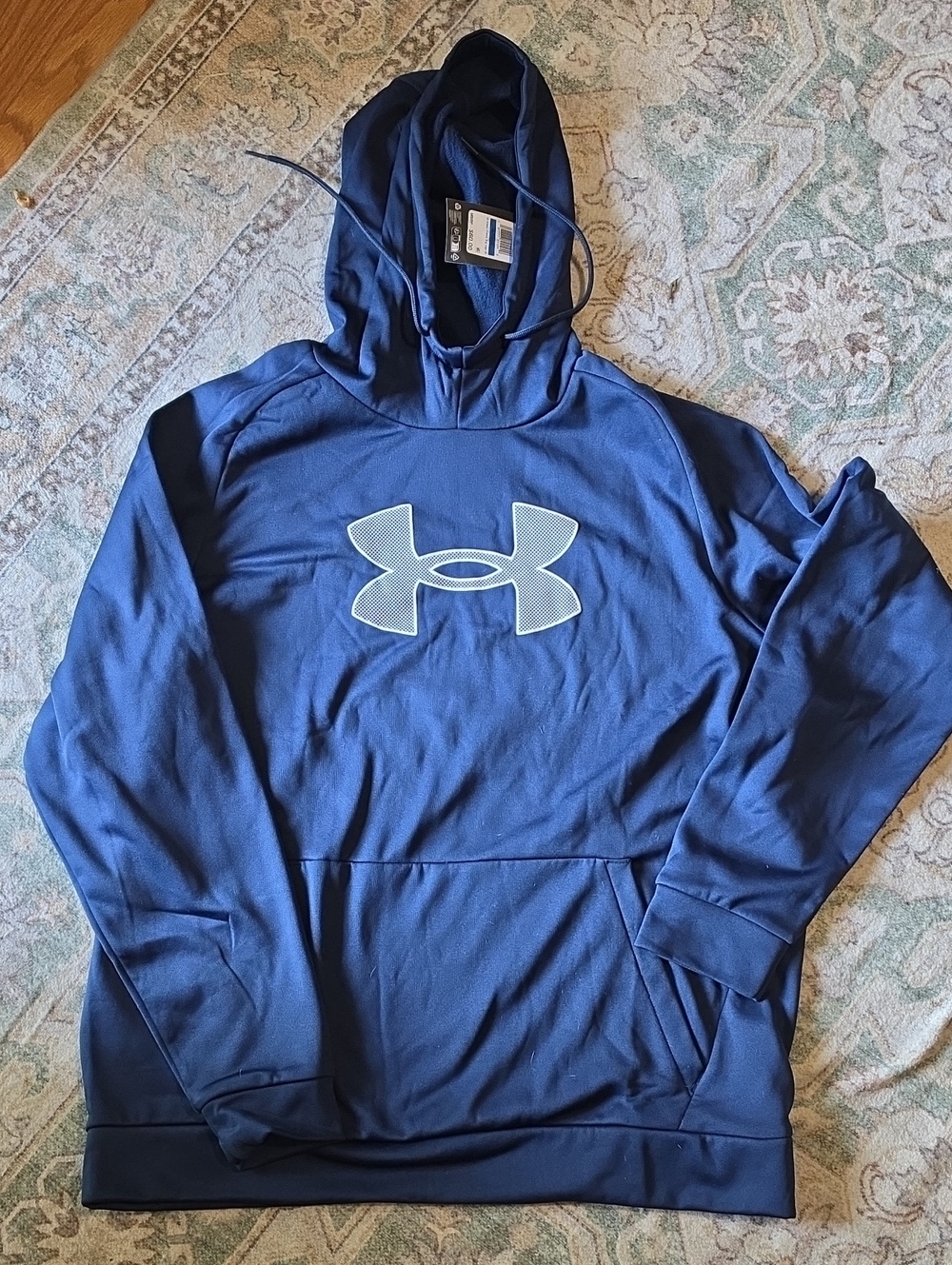 Under Armour Deep Blue Pullover Hoodie with Light Logo